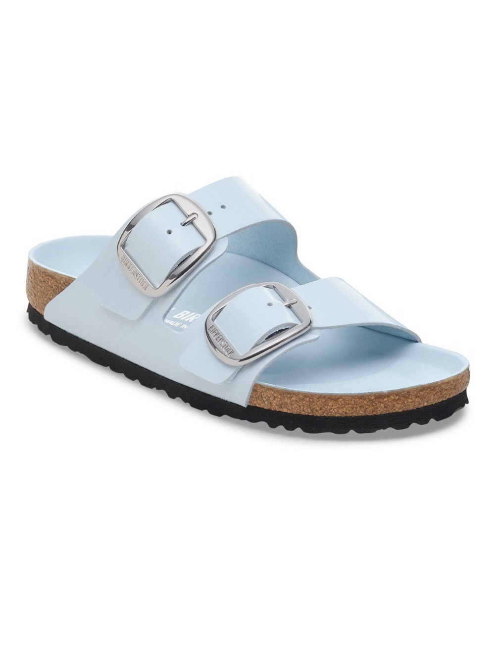 Birkenstock Arizona Big Buckle High Shine Baby Blue Patent Sandals Women 7N - Picture 2 of 11
